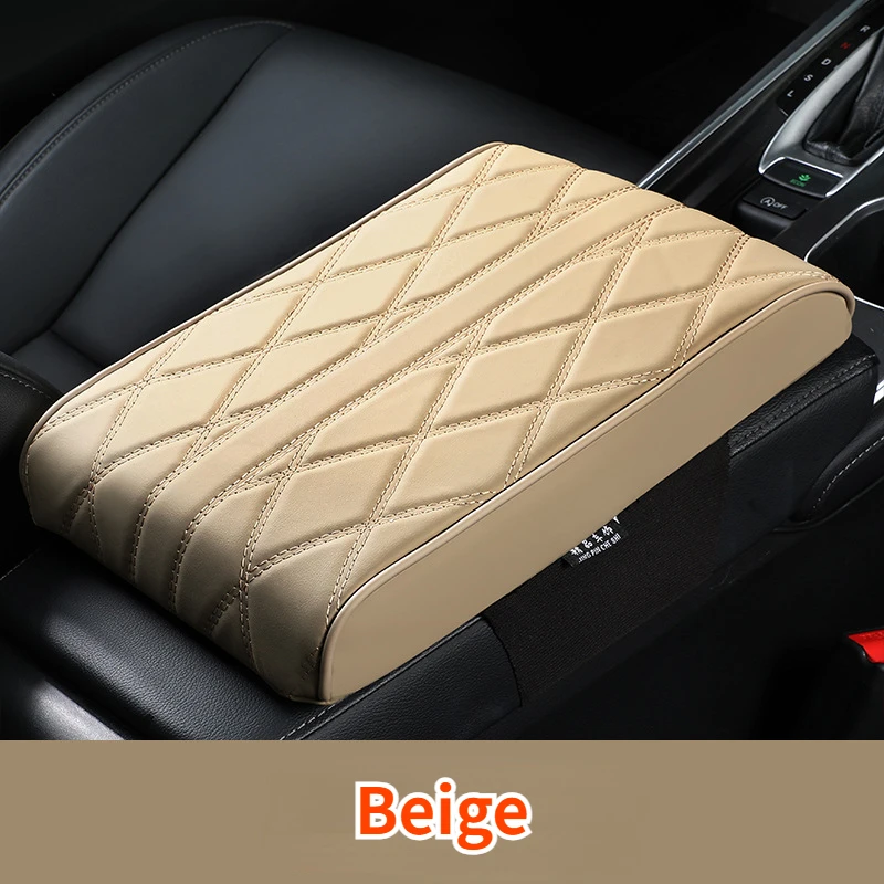 Alfombrilla para reposabrazos de coche de cuero sintético con bordado de ondas, protección para reposabrazos de consola central, almohadilla para caja de almacenamiento de reposabrazos de coche