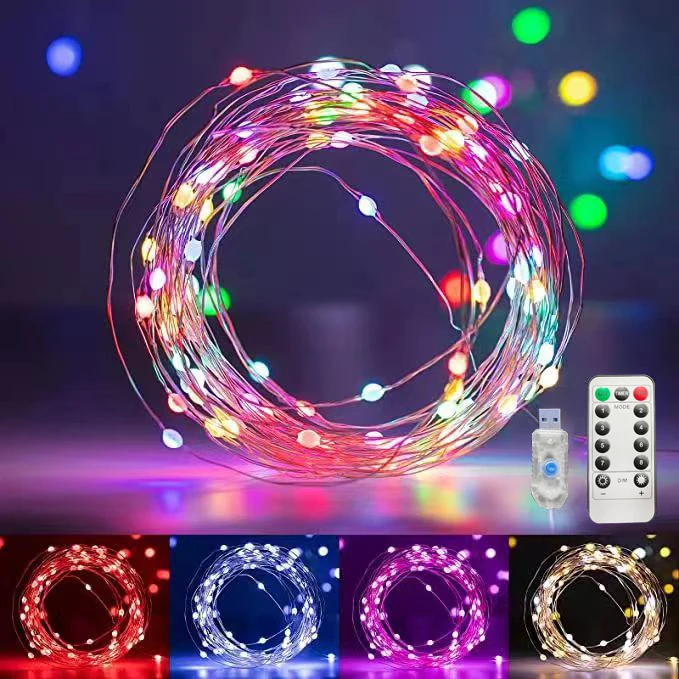 

50/100/200/300leds USB Remote Control Lights Diy Copper Wire Lights Fairy Lights Valentine's Day Wedding Christmas Decoration.
