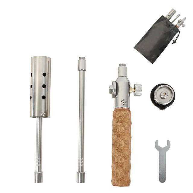 Égők Gázok Fáklya Fa Fogantyú Állítható Barbecue Lángpisztoly Meghosszabbított Goromba Fogaskerék, Forgatható Kézi Kiegészítők - Image 4