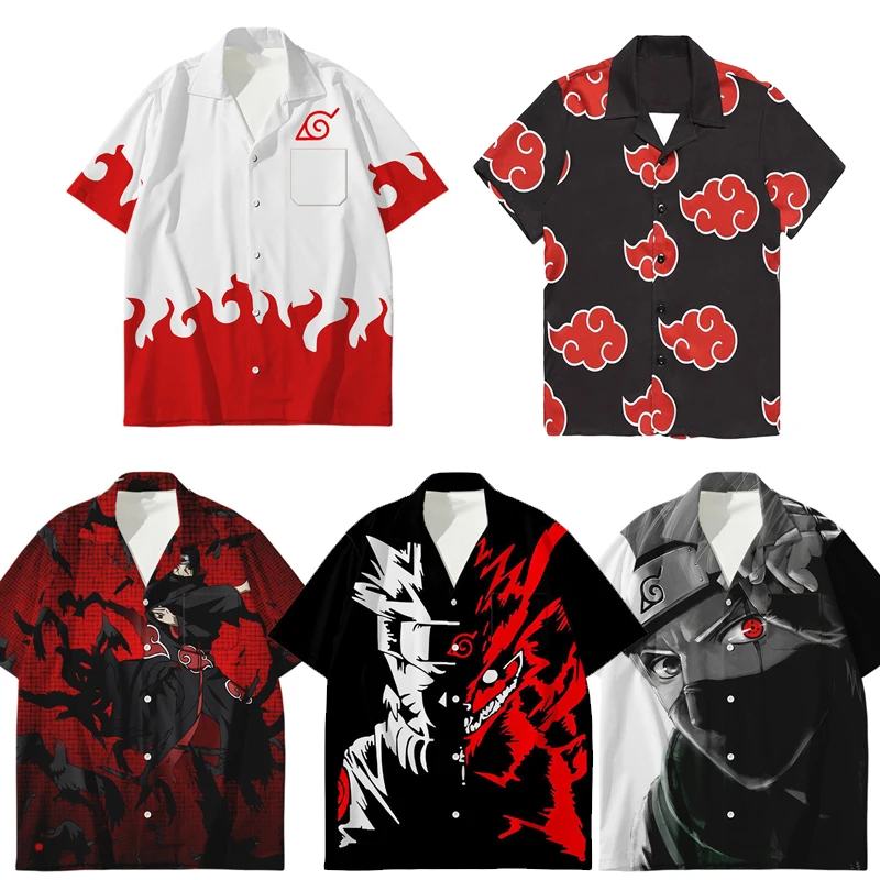 Anime naruto masculino roupas equipe sharingan camiseta algodão manga curta  o pescoço moda streetwear t camisas roupas - AliExpress