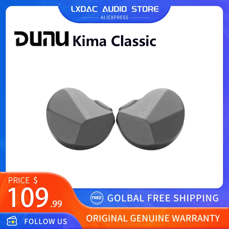 

DUNU Kima Classic IEMs Dynamic Driver In-ear Monitors Earphones Single-Crystal Copper Silver-Plated Cable 2Pin 3.5mm S12 Pro