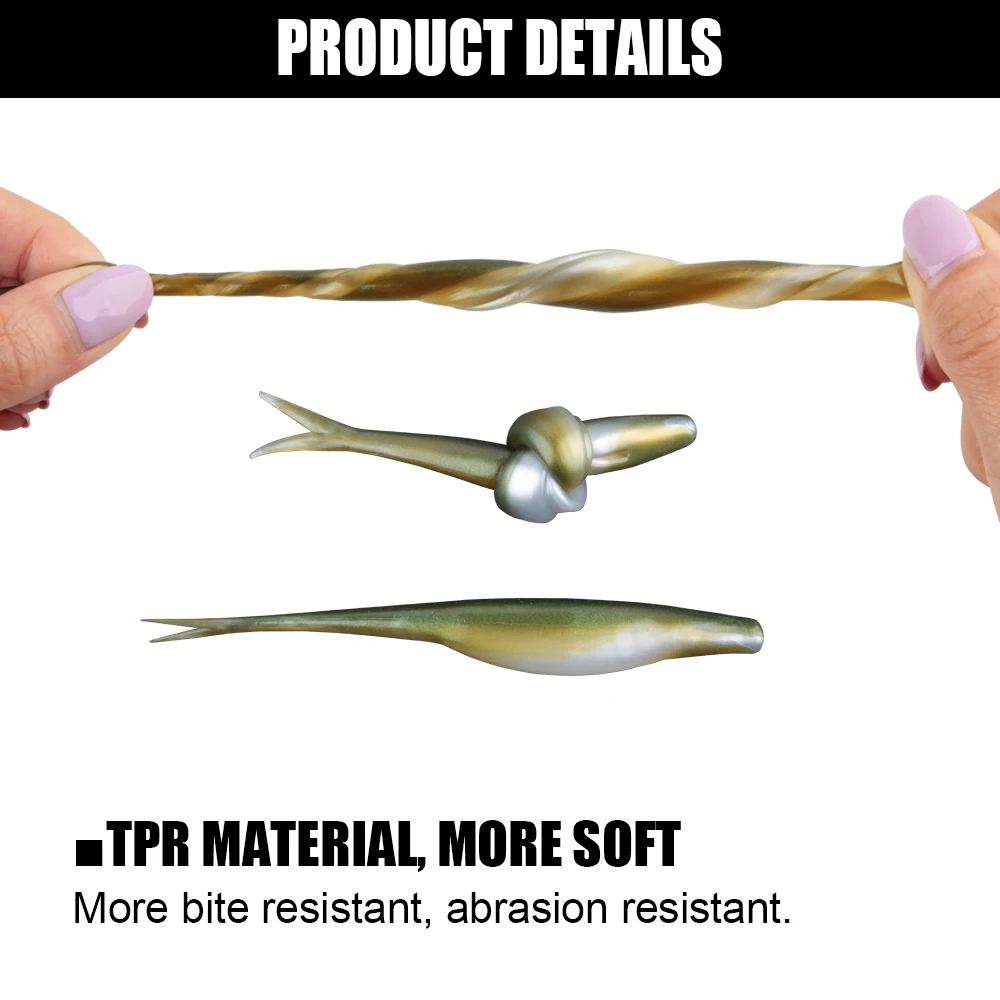 Leurre souple Spinpoler TPR Jerk Shad queue fourchue flottant pour pêche du sandre et brochet - Swimbait silicone