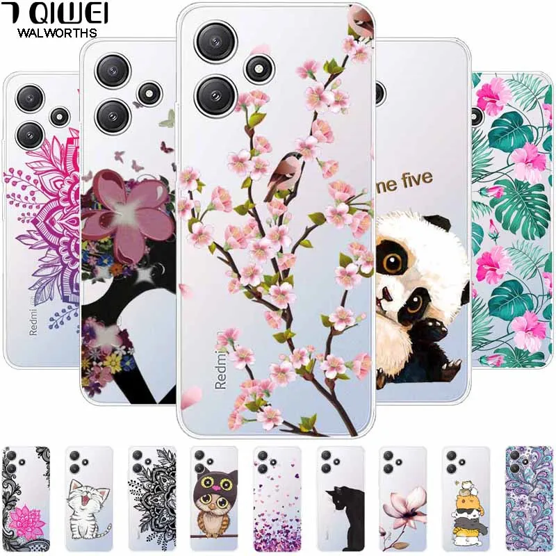 For-Redmi-12-4G-5G-Case-Clear-TPU-Soft-Cute-Silicone-Phone-Cover-for ...