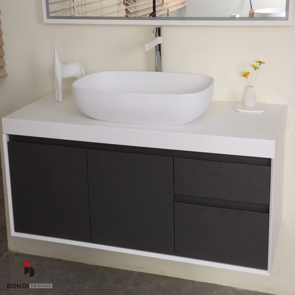 Factory Wall Mounted Solid Wood Bathroom Vanity Fashion Modern Bathroom Cabinet