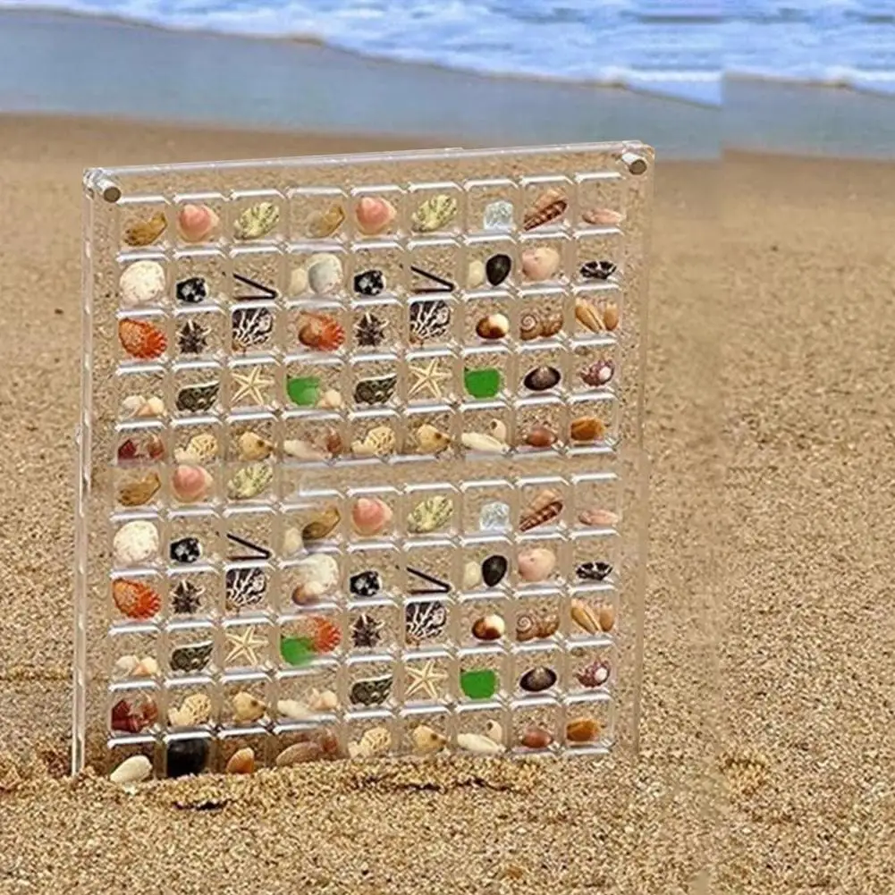 

Портативный прозрачный контейнер для хранения аксессуаров для ногтей, коробка с магнитной застежкой, 96/160/216 ячеек для бусин, ракушек