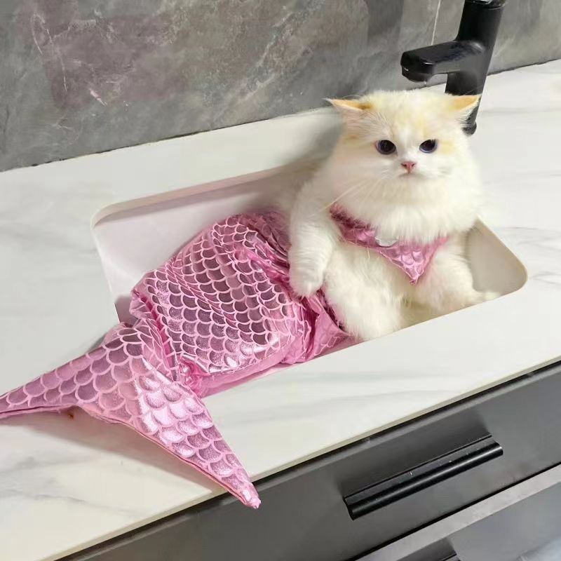 Pet dog cat mermaid shape funny swimsuit outfit bikini costume props mermaid tail clothes