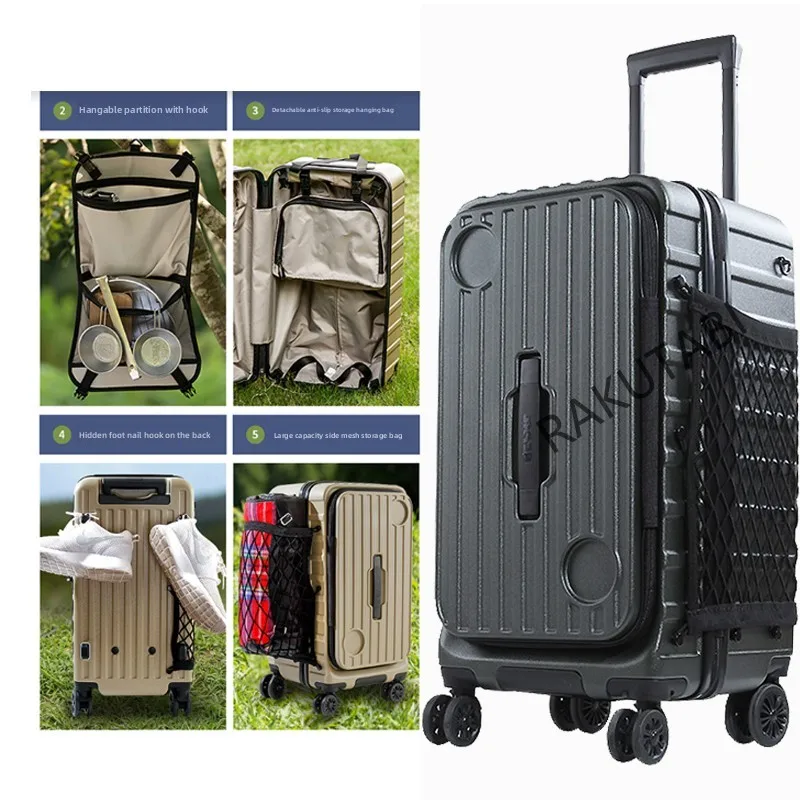 thumbnail image 1 of KLQDZMS-maleta de Camping de 26 "y 29 pulgadas, cubierta de carrito de gran capacidad ABS + maleta a cuadros para PC, equipaje con ruedas Universal para mujer, 1 of 4