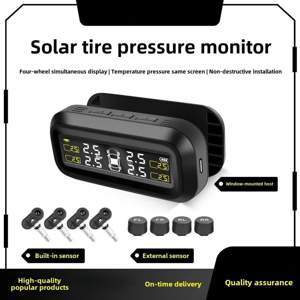Monitoraggio della pressione dei pneumatici Monitor dei pneumatici automobilistici Alimentatore wireless solare Pressione dei pneumatici TPMS esterna integrata - immagine 5