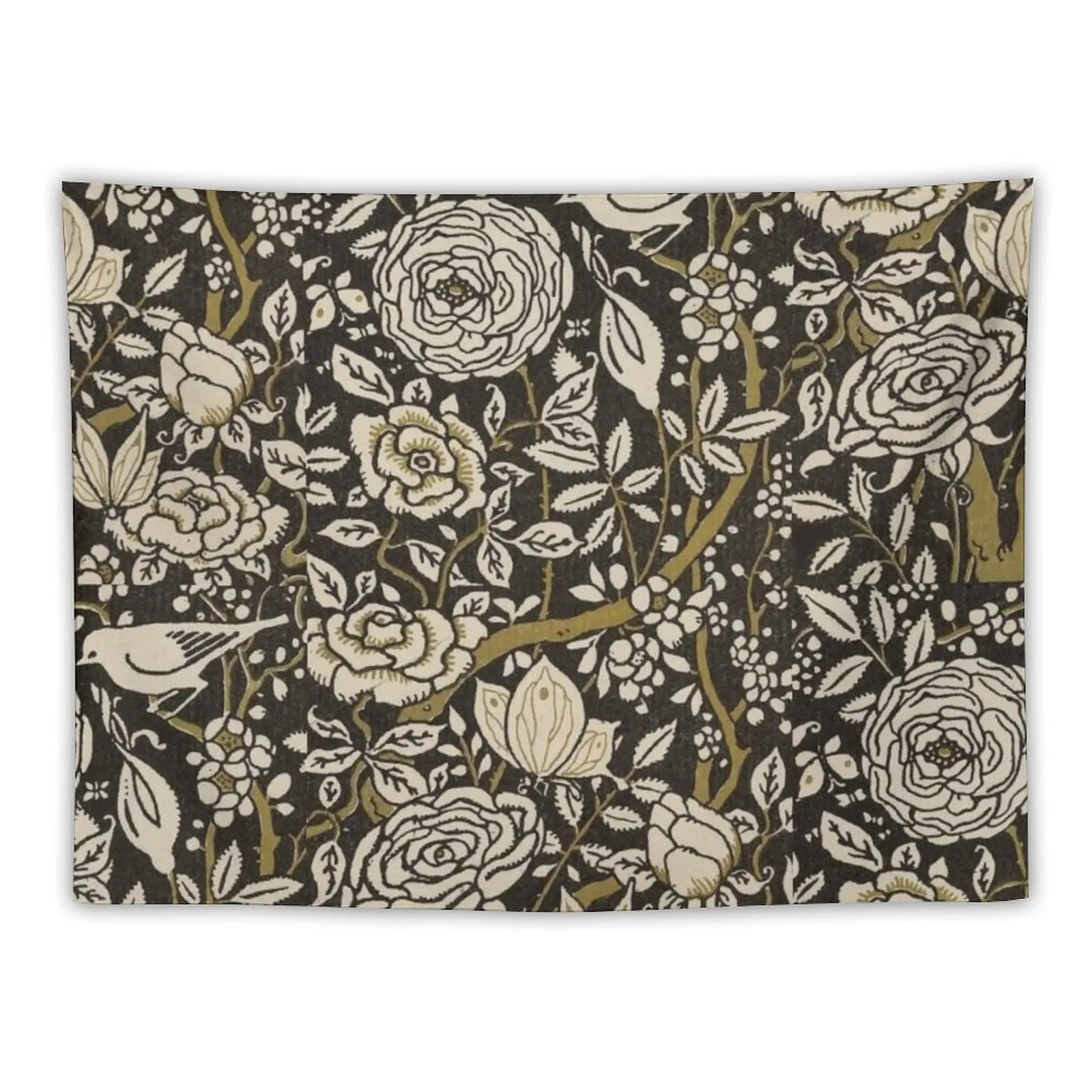 

Art Nouveau Roses Tapestry Wallpaper Bedroom Room Ornaments Tapestry