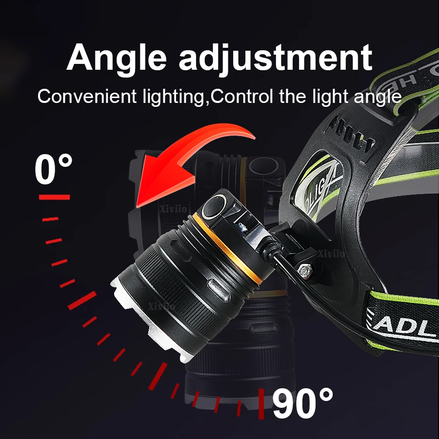 78000000LM 울트라 브라이트 LED 헤드램프 강력한 충전식 헤드 손전등 3*18650 배터리 헤드 토치 낚시 캠핑 줌 램프