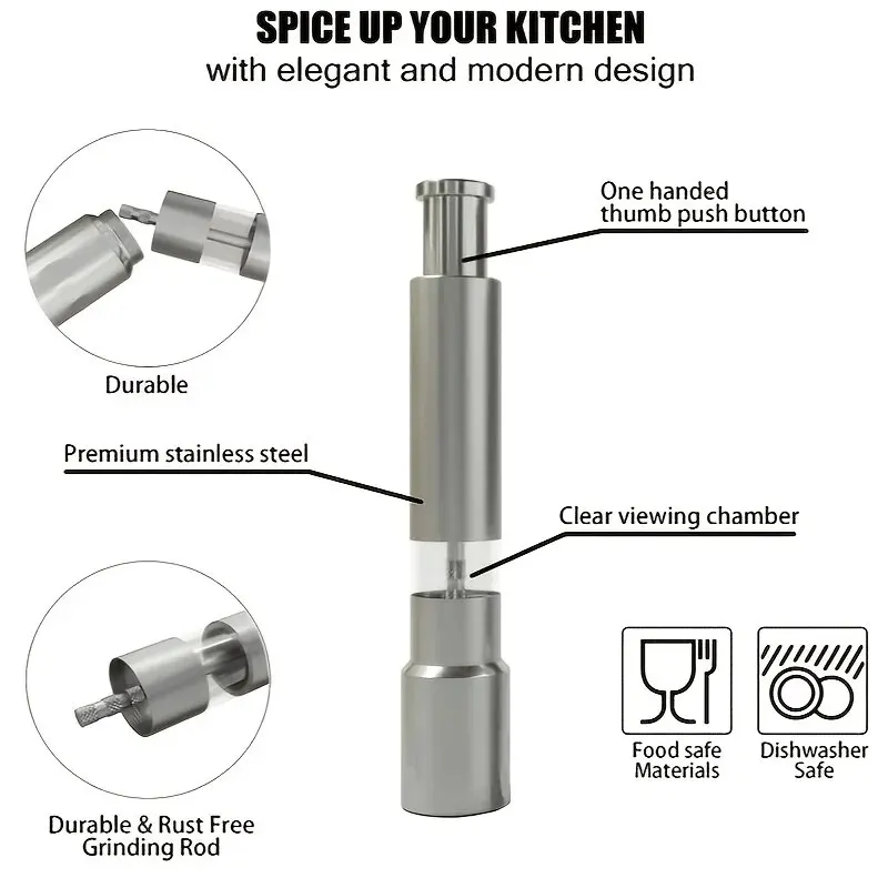 pepper grinder Pepper Grinder Household Sea Salt Ginder Creative Stainless Steel Spice Grinder Manual Sea Salt Mill
