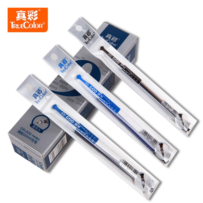 20 개/대 젤 펜 리필 막대 0.5mm 블랙 블루 레드 잉크 중립 펜 세척 가능 핸들 리필 막대 학교 용품 문구