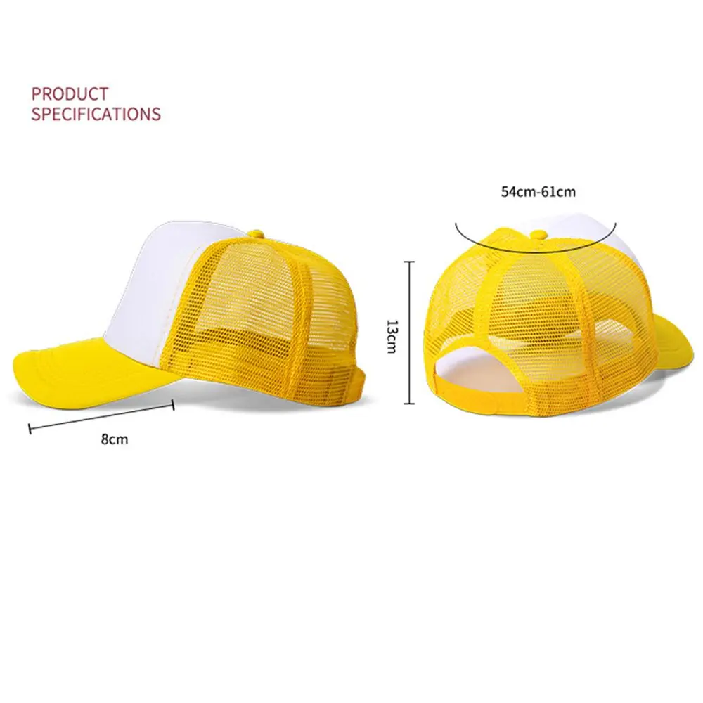 Fashion Unisex Plain Baseball Cap Adjustable Trucker Baseball Cap Snapback Mesh Curved Mens Womens Sun Summer Hat 6