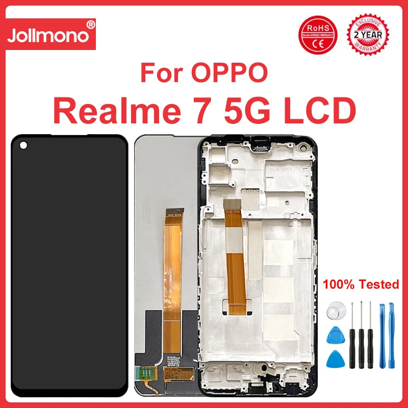 

For OPPO Realme 7 5G LCD Display With Frame Touch Screen Panel Digitizer Replacement Parts RMX2111