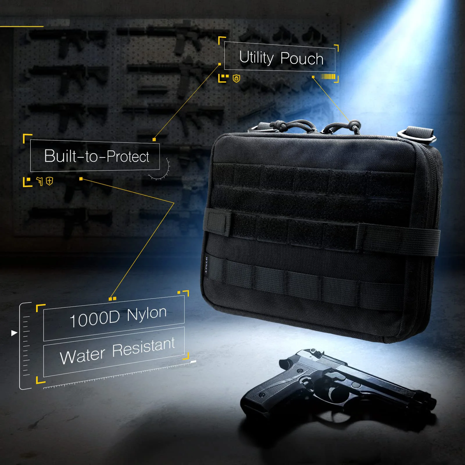 Tactical Nylon EDC Utility Pouch with Zipper for Camping