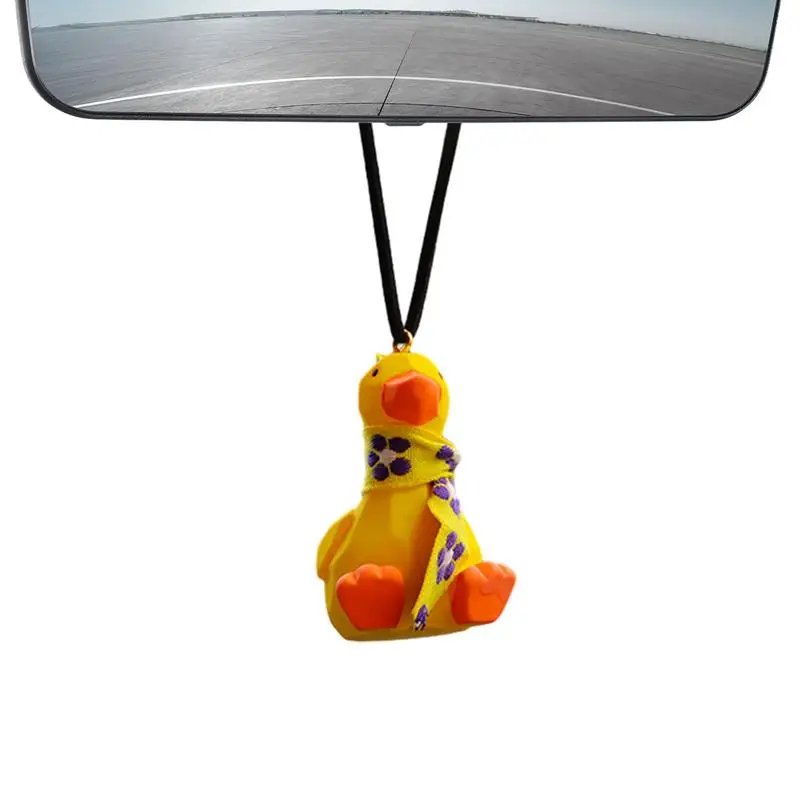 

Cute Duck Car Pendant Cartoon Duck Car Ornaments Accessories Car Rearview Mirror Pendant Cartoon Duck Auto Decoration For Car