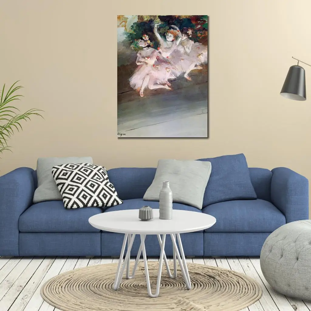 

Art Gift Three Ballet Dancers Edgar Degas Oil Paintings on Canvas Handmade High Quality