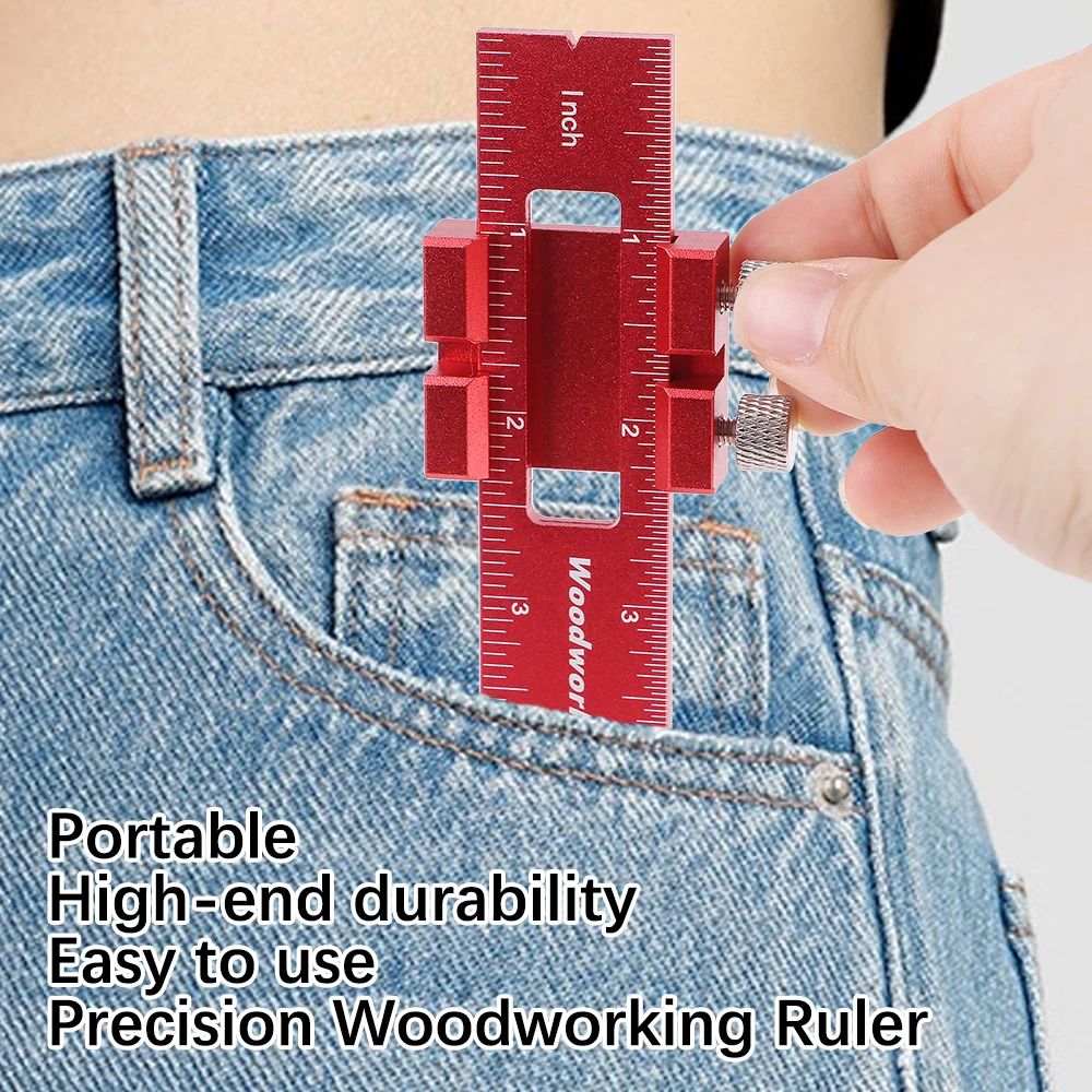 Marking Depth Gauge Woodworking Sliding Gauge Aluminum Alloy Scribe Woodworking Tools Ruler 3pcs 18cm/23cm/33cm Measuring Tools