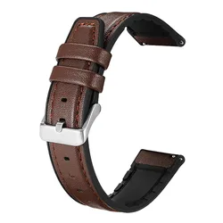 Bracciale in Silicone con Cinturino in Pelle da 22mm - Accessorio Elegante e Versatile per Orologio