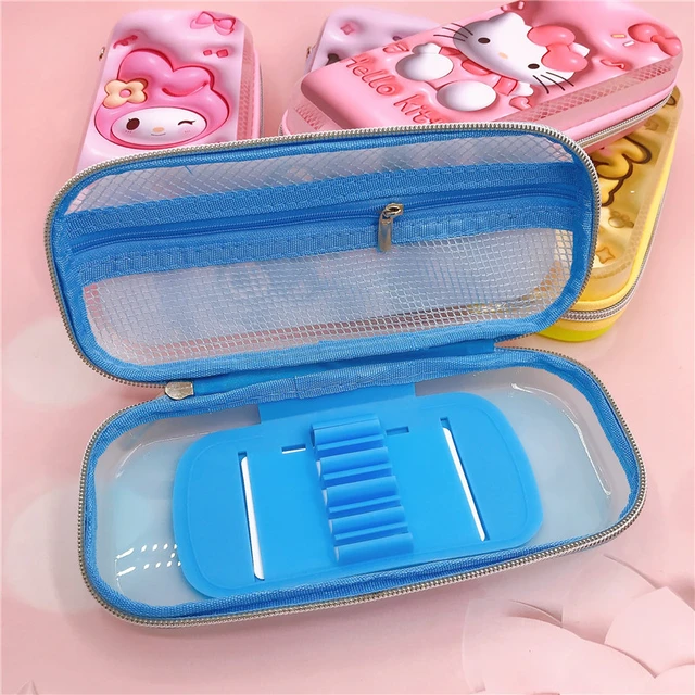 Sanrio Pu Large Capacity Pencil Case Kawaii Hello Kitty Cinnamoroll Melody  School Pencils Bag Pouch Pen Case Supplies Stationery