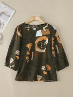 Summer Stylish Printed Blouses 2025 ZANZEA Women Shirt Casual O Neck 3/4 Sleeve Work Blusas Female Holiday Tops Tunic Oversize - Image 5