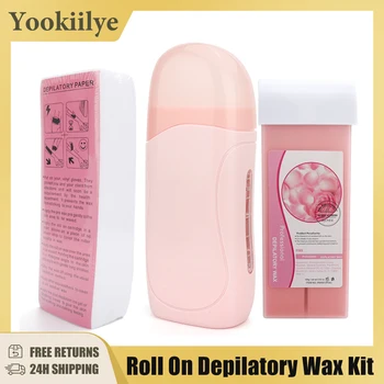 제모 롤 왁스 히터, 페이셜 바디 제모기 왁스 히팅기, 왁싱 스트립 종이 세트, 3 in 1
