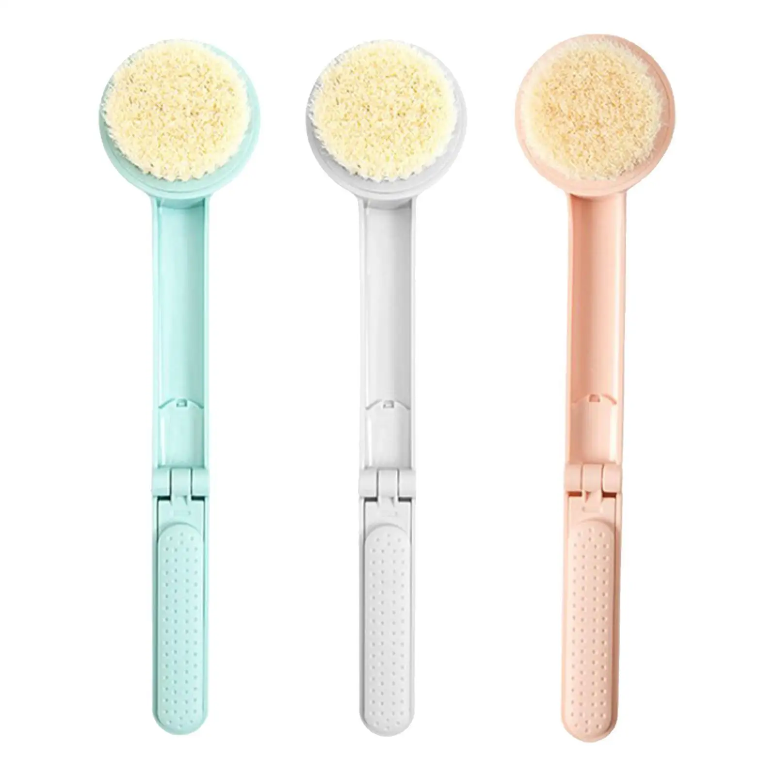 Folding Design Shower Brush Long Handle Back Spa Bath Scrubber Clean