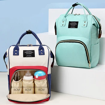 대용량 캔버스 미라 가방, 다기능 아기 병, 보온 여행 보관 가방, 패션 미라 가방, 걸이식 가방