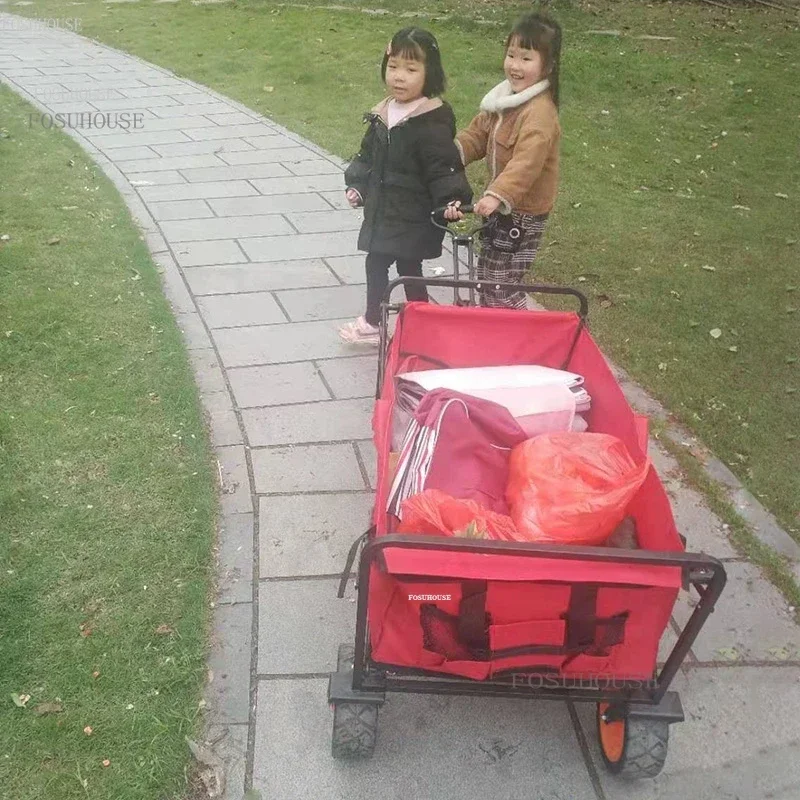 Outdoor Garden Carts Camping Cart with Wheels Garden Supplies Folding Cart Picnic Fishing Shopping Portable Trailer