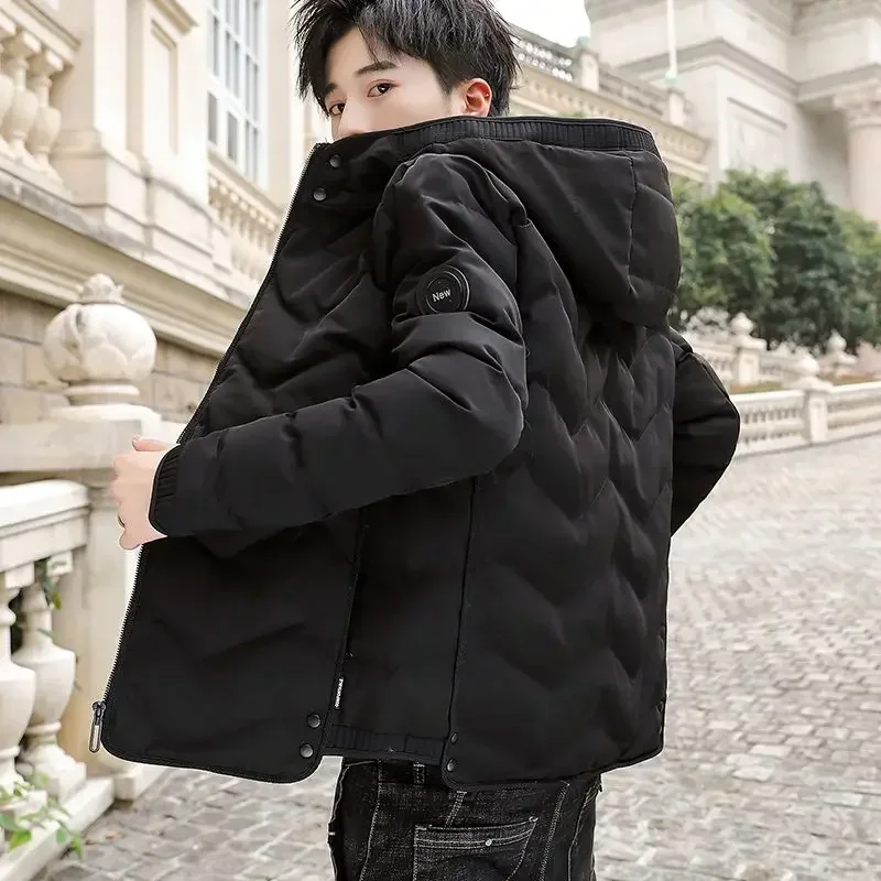 

Man Padded Coat Short Down Jackets for Men Hooded Parkas Inter Special Padding Cheap Clothes Quilted Korean Luxury Clothing 2023