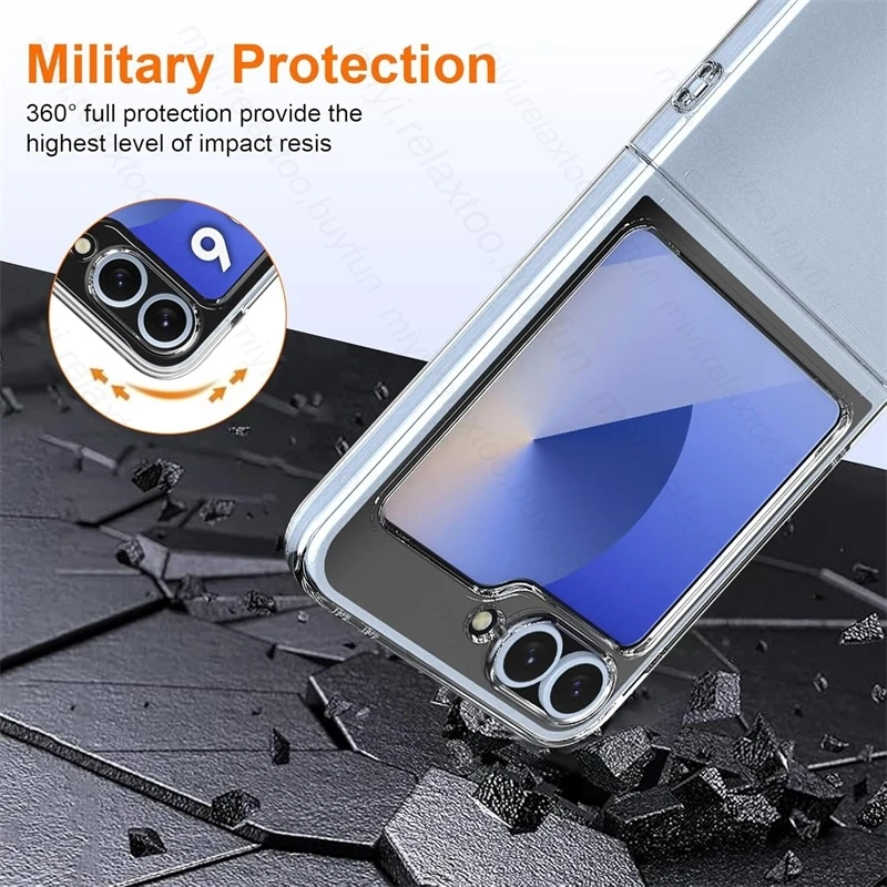 Ultra-thin Transparent Shockproof Armor Case for Samsung Galaxy Z Flip - Hard PC Shell
