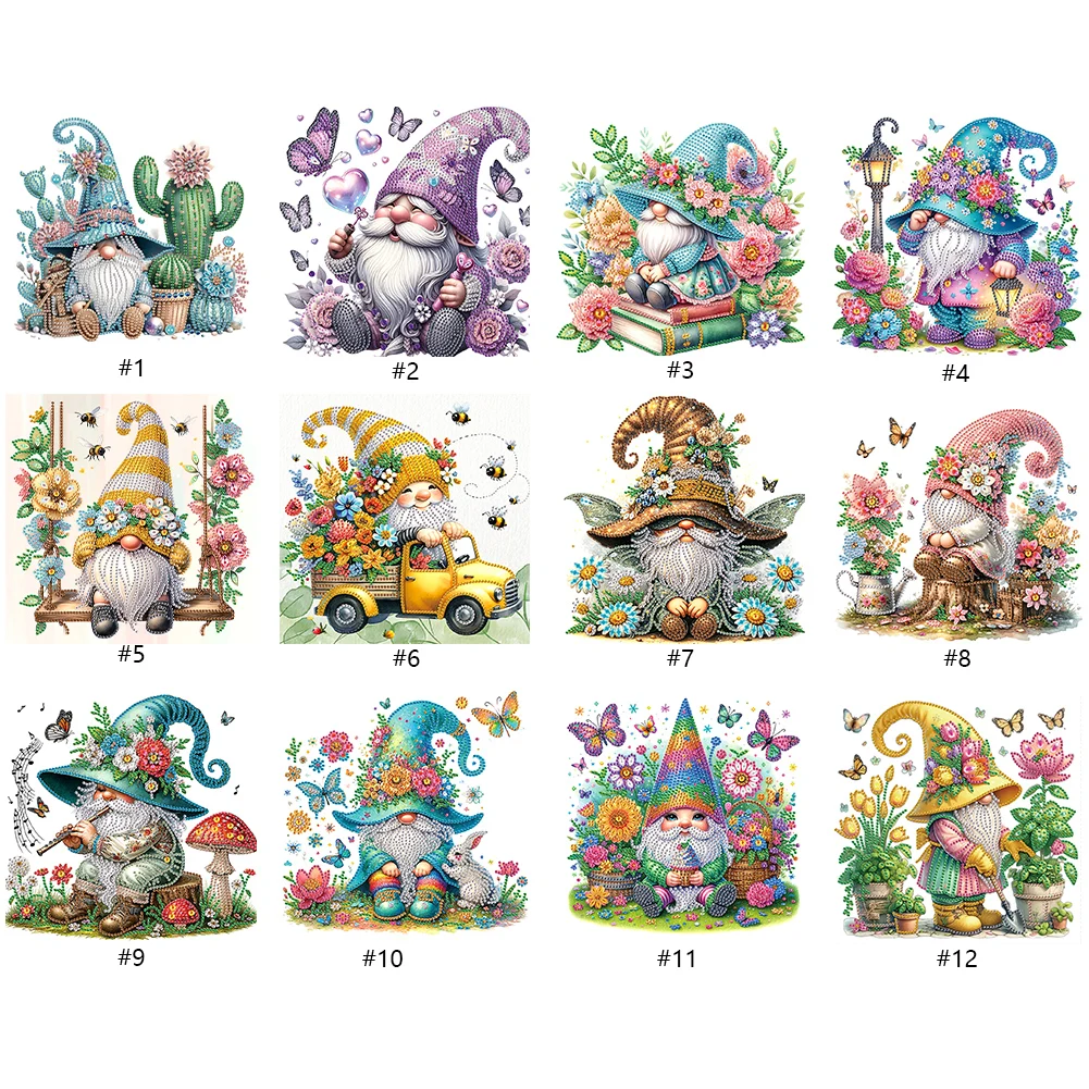30*30cm 5D DIY Partial Special Shaped Drill Diamond Painting Flower Goblin Art Decor Rhinestone Diamond Painting Home Wall Decor