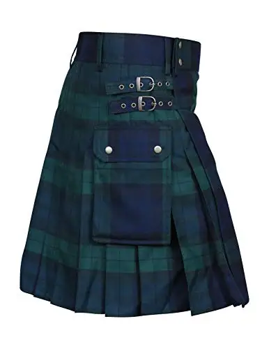 Kilt for Men Tartan Poly Viscose Premium Quality Scottish Utility Kilt Traditional Highland Men's Kilt