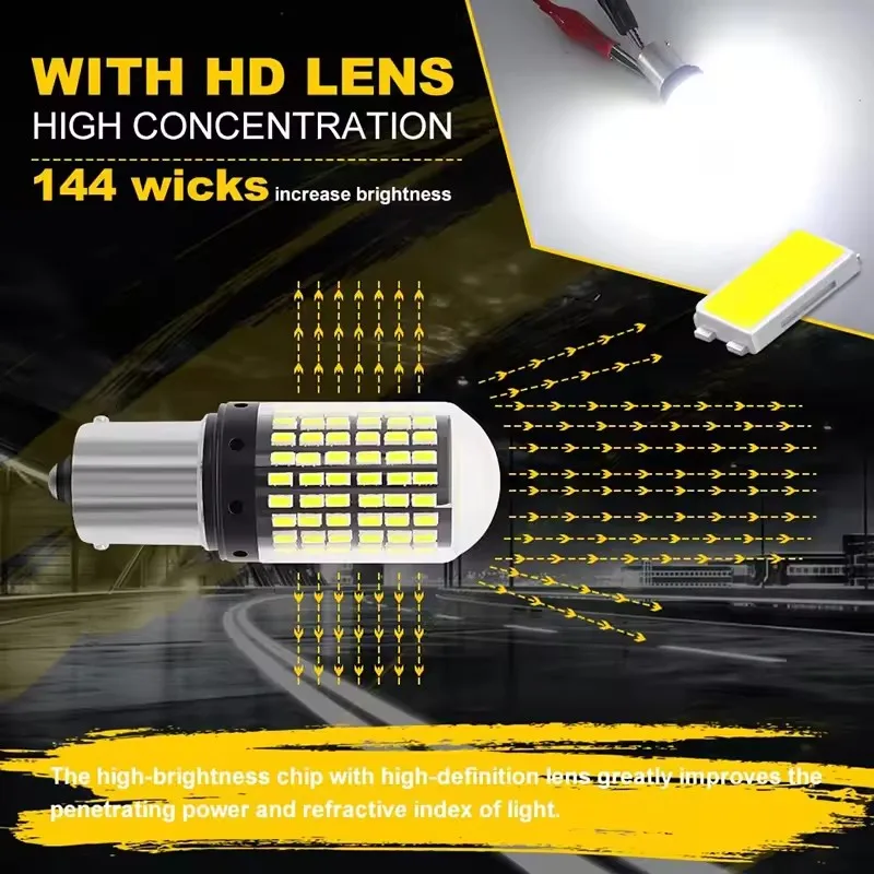 High-Performance LED Automotive Light Bulbs - Set of 2, 12V, White