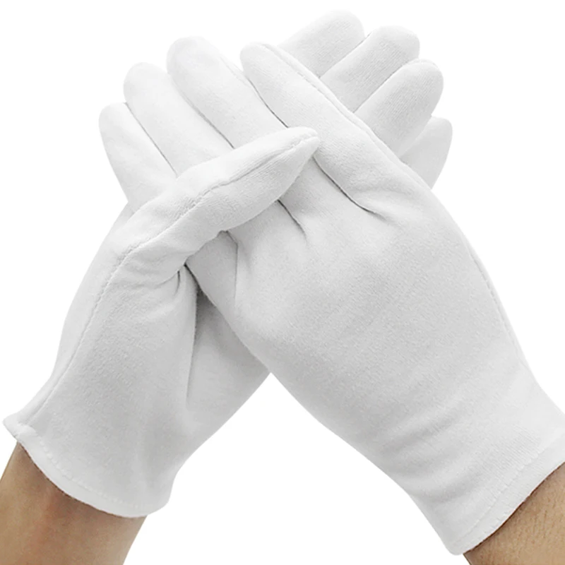 1 Pair Full Finger Men Women Etiquette Cotton Gloves Waiters/Drivers/Jewelry/Workers Mittens Sweat Absorption Gloves for full finger gloves,cotton gloves,etiquette gloves,jewelry gloves,male gloves
