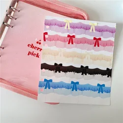 Rideau décoratif en forme de nœud coloré Ins, autocollant spécial en forme de compte à main, conception de scène de bricolage, bande Washi mignonne, papeterie de 5m 