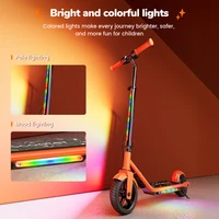 Trottinette électrique pour enfants K2Pro, moteur 150W, pneus de 6 pouces, batterie 18V, vitesse maximale 16km, portée 6-9km, Orange, noir, 3 vitesses avec LED 2