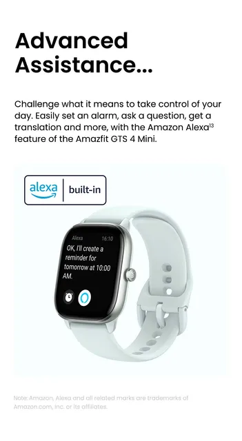  Amazfit GTS 4 Mini Smart Watch for Women Men, Alexa