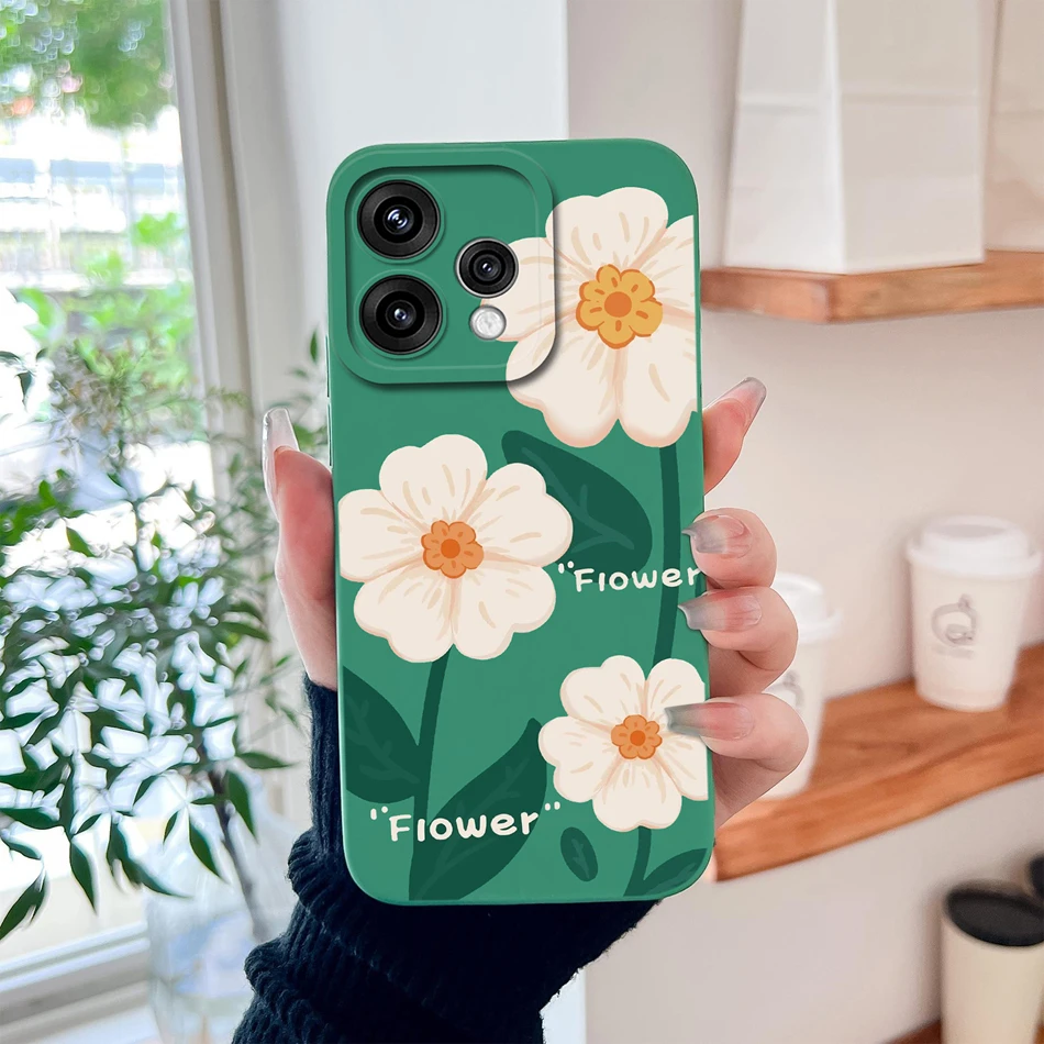 Candy Painted Flowers Lens Protection Soft Silicone Phone Case Cover