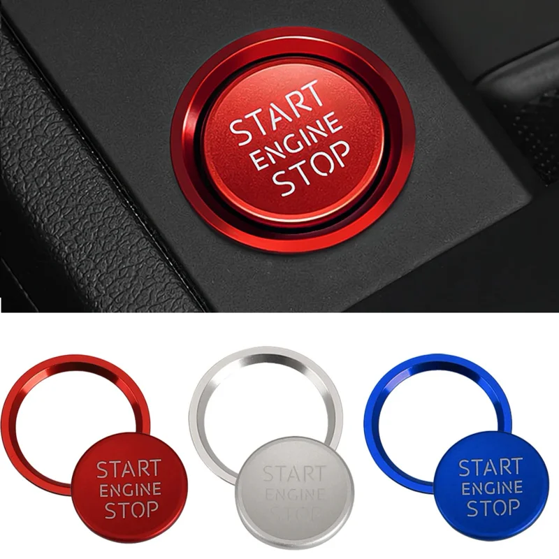 

For Audi A6 B8 A6L Q5 8R A4 C7 B9 A7 BT 2018 2x Auto Engine Start Stop Button Ring Cover Case Sticker Car Accessories