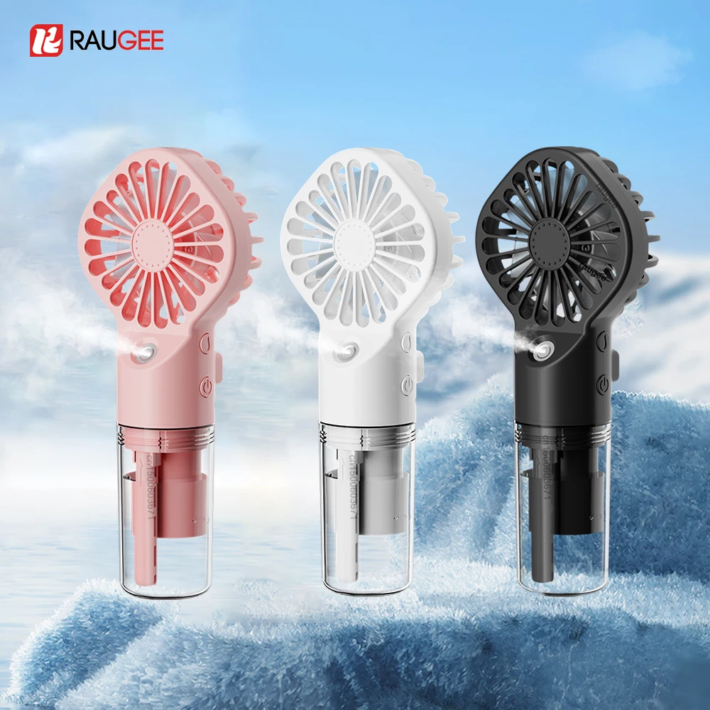 Ventilador portátil con pulverizador de agua, miniventilador de mano con pulverizador, humidificador recargable por USB, ventilador personal para exteriores con 4 velocidades y viento potente