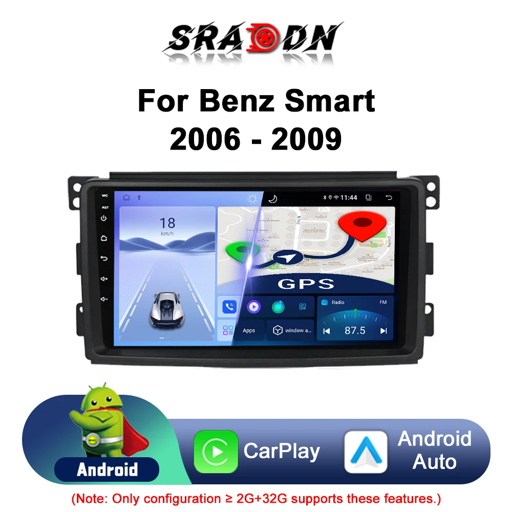 

Автомагнитола для Mercedes Benz Smart Fortwo 2006 2007 2008 2009 2010 Android, мультимедийный плеер, навигация для Carplay, GPS, автомобильное стерео