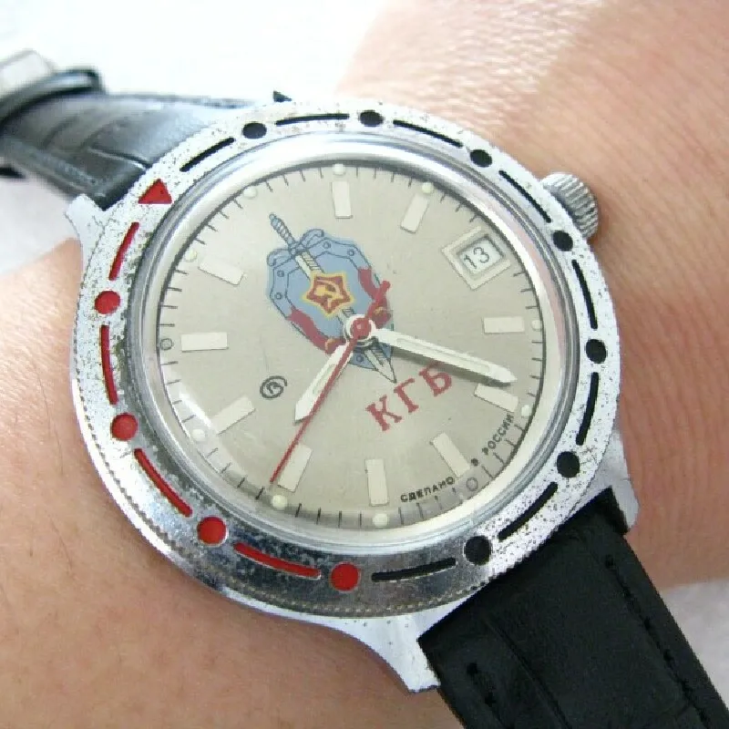 "Prince" Unione Sovietica Full-Automatic Night Light Brown Disc Russian Frogman Watch Cccp