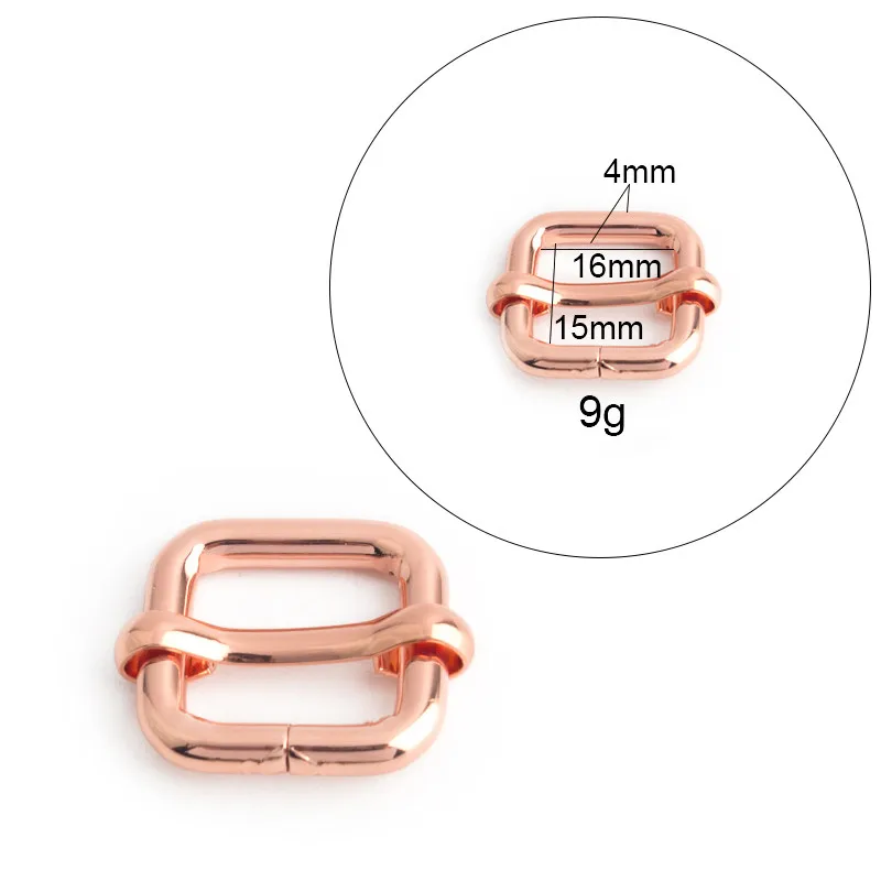 Rose Gold Metal Buckles and Sliders for Straps and Belts - Adjustable Tri Glide Accessory Set (5/10/20pcs)