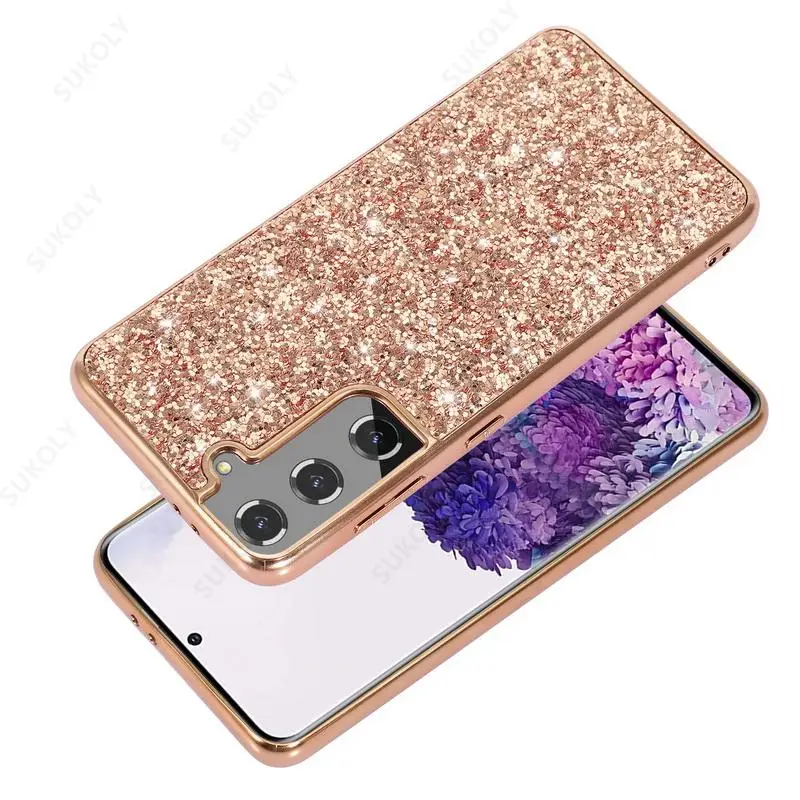 Bling Rhinestone Diamond Glitter Case For Samsung Galaxy S22 S20 FE S21 Plus Note 20 Ultra A52 A52s A72 A32 A51 A71 Soft Cover