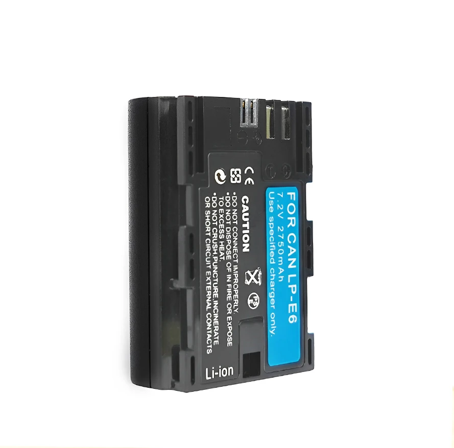 DuraPro Kit 2 Batterie LP-E6 + Caricatore USB Doppio Con Porta Type-C | 2650mAh Per Canon EOS 5D, 6D, 7D, 60D, 70D, 80D