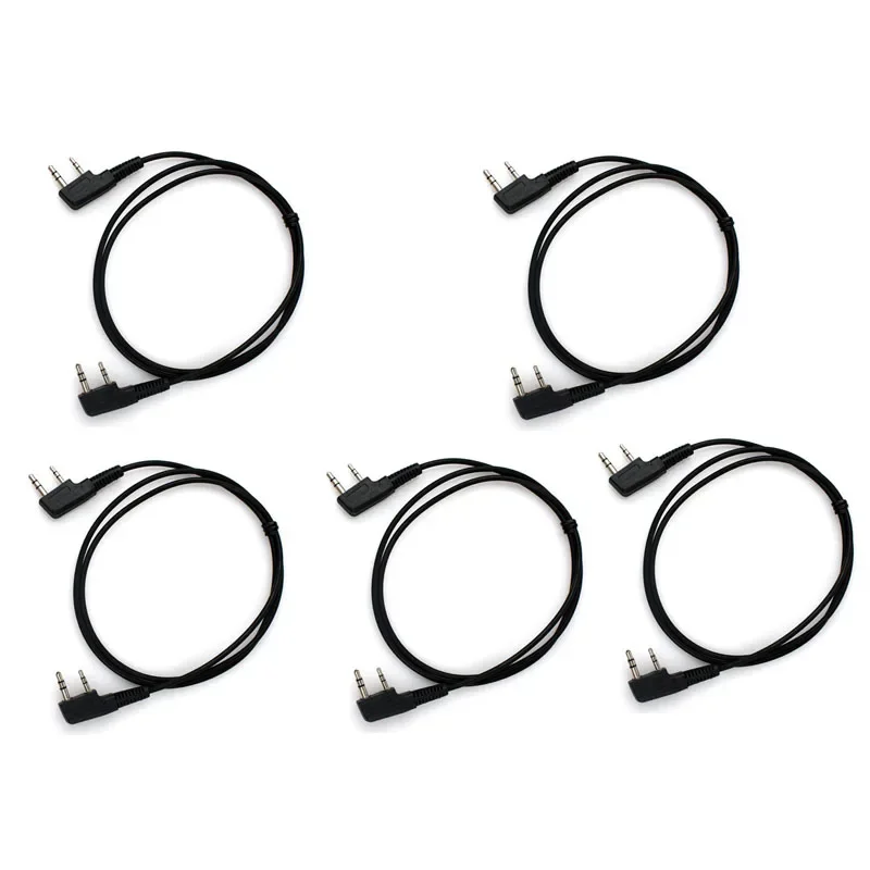 

Wholesale 5pcs 1m/3.28ft K-type 2 Pin Plug Cloning Copy Cable for Baofeng Wouxun Kenwood Linton Puxing 2-Way Radio Clone