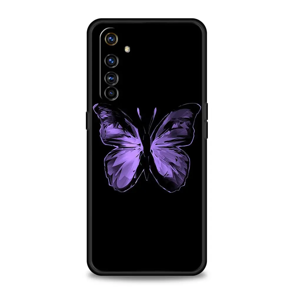 Butterfly Soft Silicone Black Phone Case Cover