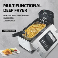 3L Automatic Electric Fryer 2000W Household Multifunctional Frying Machine Cooking Pot BBQ Tool 1