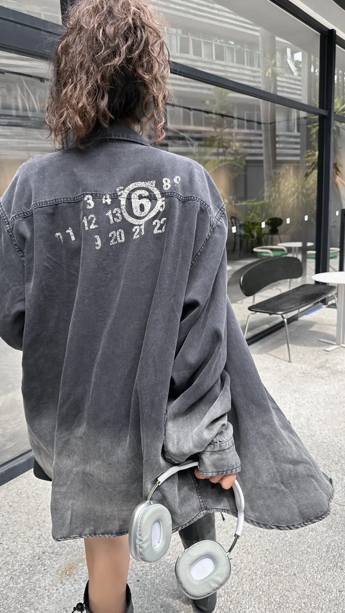 

New Fashion Women's Denim Shirts New Arrival Back Digital Printing Long Sleeve Denim Jackets Streetwear Tie Dye Coat